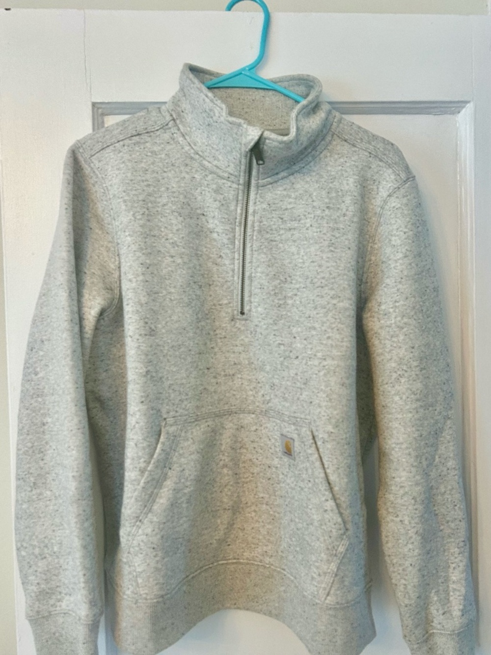 Carhartt Clarksburg Quarter Zip Heather Gray Pullover Sweatshirt Size L